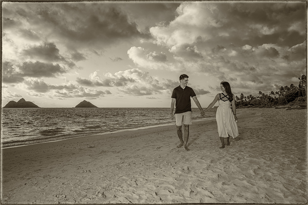 Maui Couples Portrait Walking on Beach